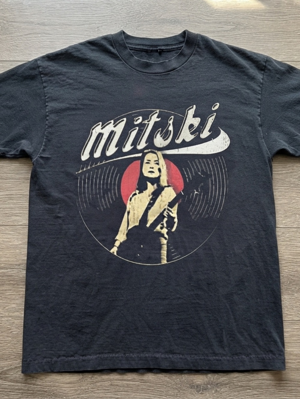 Gildan Black Mitski Graphic Tee with Red Accent